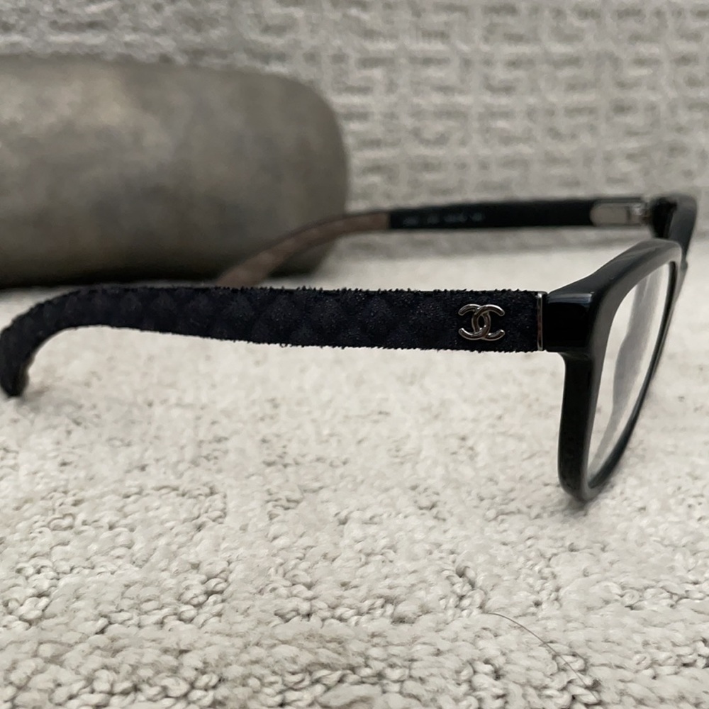 New, Chanel Black Cat Eye Glasses Style 3335, Quilted Arms with Case - Picture 6 of 12